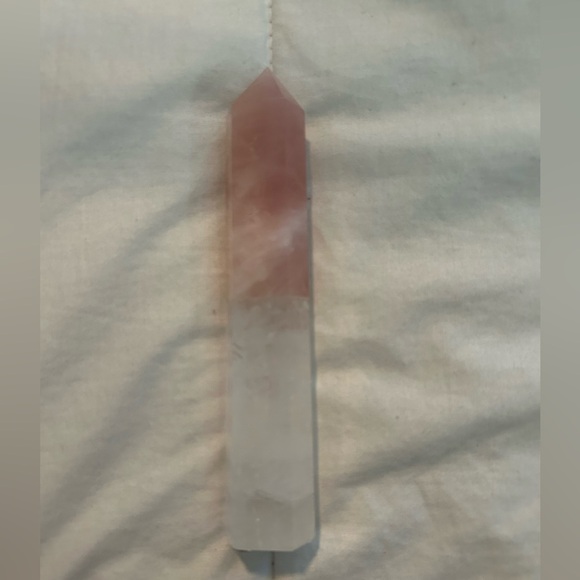 Rose & Clear Quartz Crystal Points - Picture 4 of 6